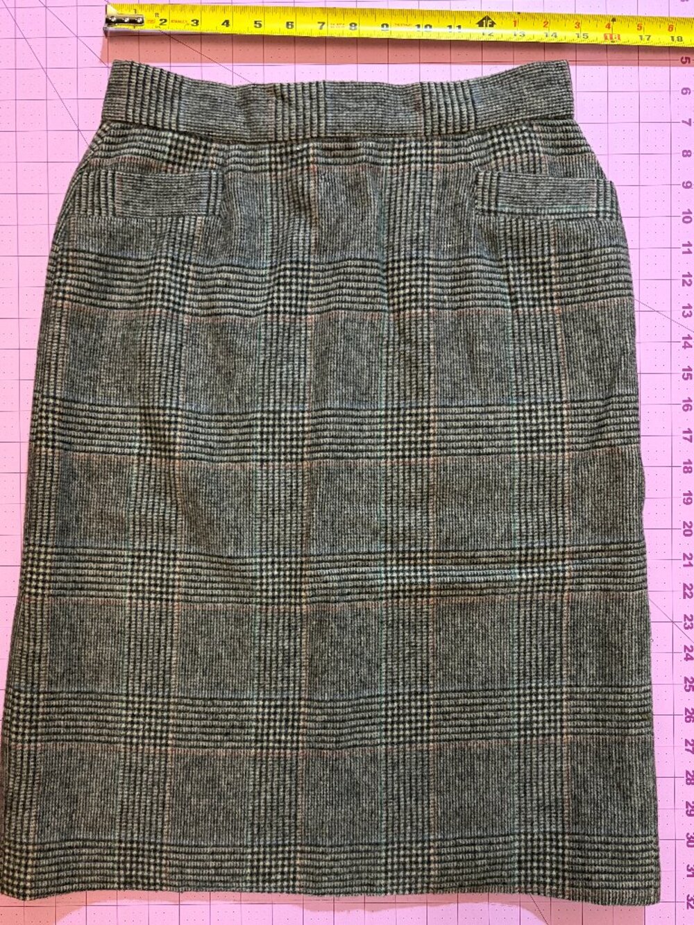 Vintage Wool Fully-Lined Skirt, Size 29